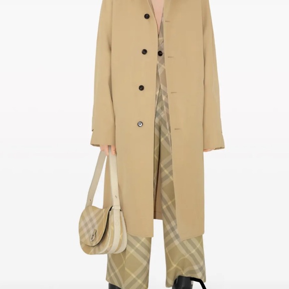 NW Burberry Women Car Cotton Coat Jacket Sz US 10 UK 12 EU 44 Color FLAX (beige) - Picture 2 of 13